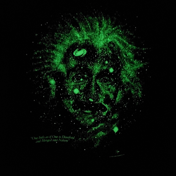 Vintage 90s Glow in the Dark Albert Einstein tee - Size S - Picture 3 of 10